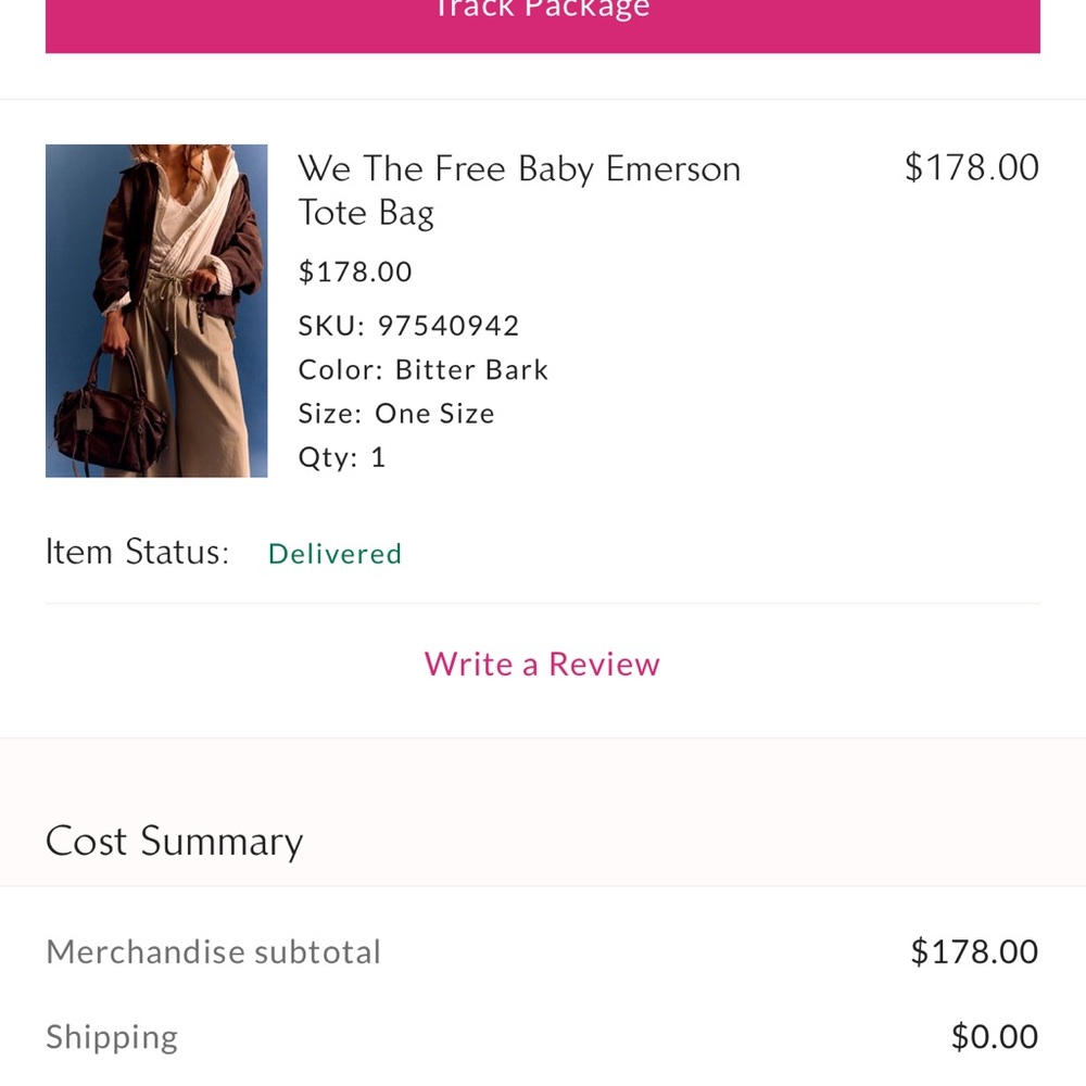 FREE PEOPLE BABY EMERSON TOTE BITTER BARK WE THE FREE Bag Brown - Picture 8 of 8